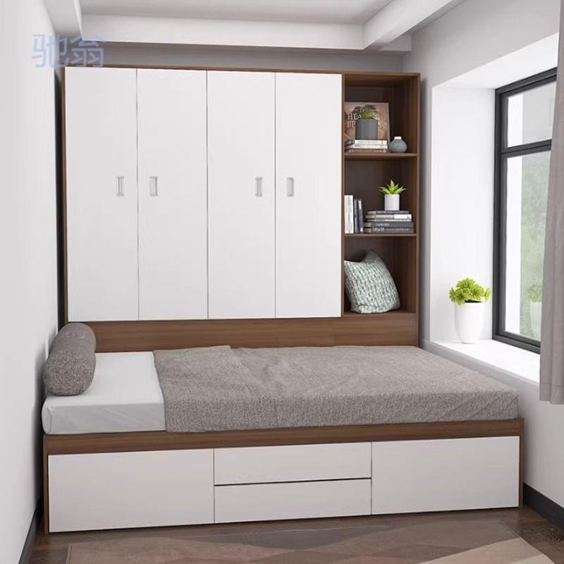 高箱储物床榻榻米床衣柜床现代简约做体现开门柜子6Yt一小户型多