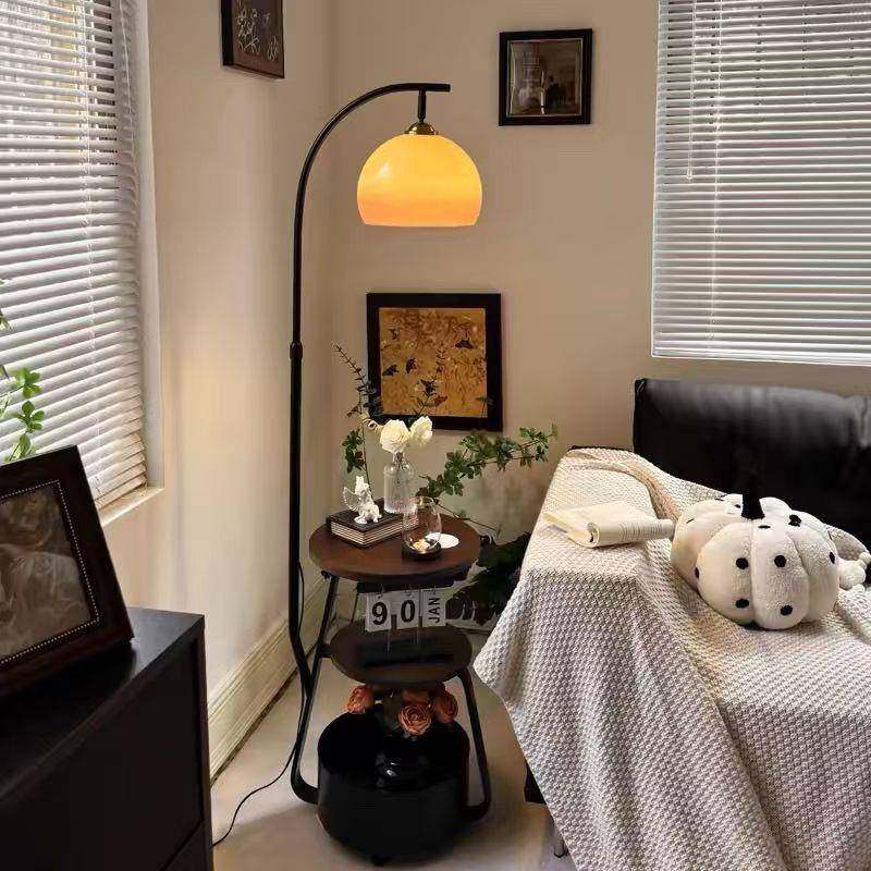 中古风柚子落地灯客厅沙发旁氛围感茶几复古美式卧室床头柜一体灯,标准件/零部件/工业耗材,车间地垫,淘宝优惠券,粉丝福利购,淘宝优惠卷