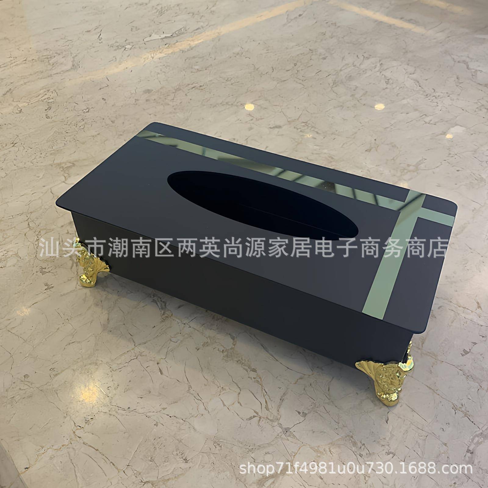 加厚不锈钢纸巾盒酒店餐厅台面抽纸盒KTV摆台摆件桌抽纸盒