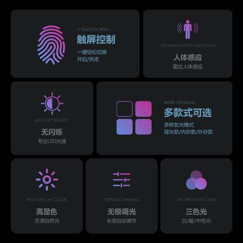 椭圆形跨境智能镜子触摸屏壁挂防雾带灯LED卫生间智能浴室镜