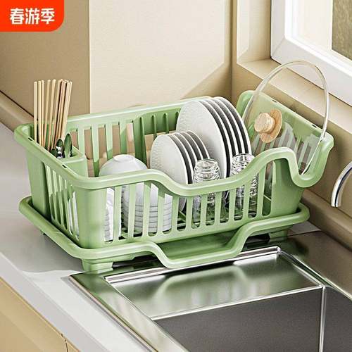 众之亿厨房水槽沥水碗架餐具滤水篮碗盘筷子置物架多功能双层洗碗