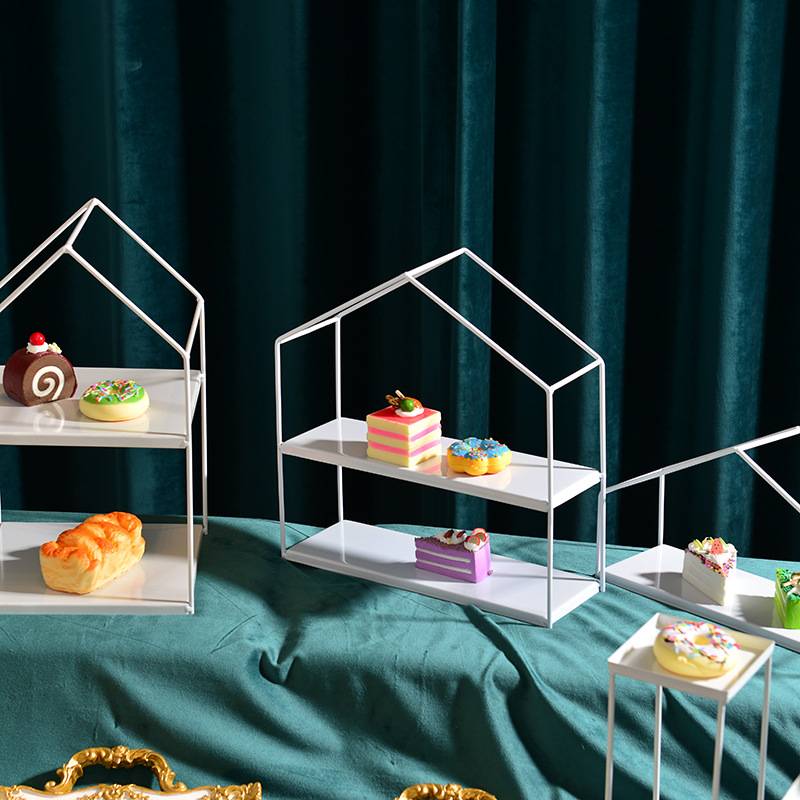 三层点心盘蛋糕架双层甜品台创意家用客厅水果盘陶瓷果盘轻奢欧式