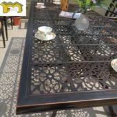 户外欧式 桌庭院室外阳家台餐桌餐椅休闲靠椅背铸铝件用组L 2049合