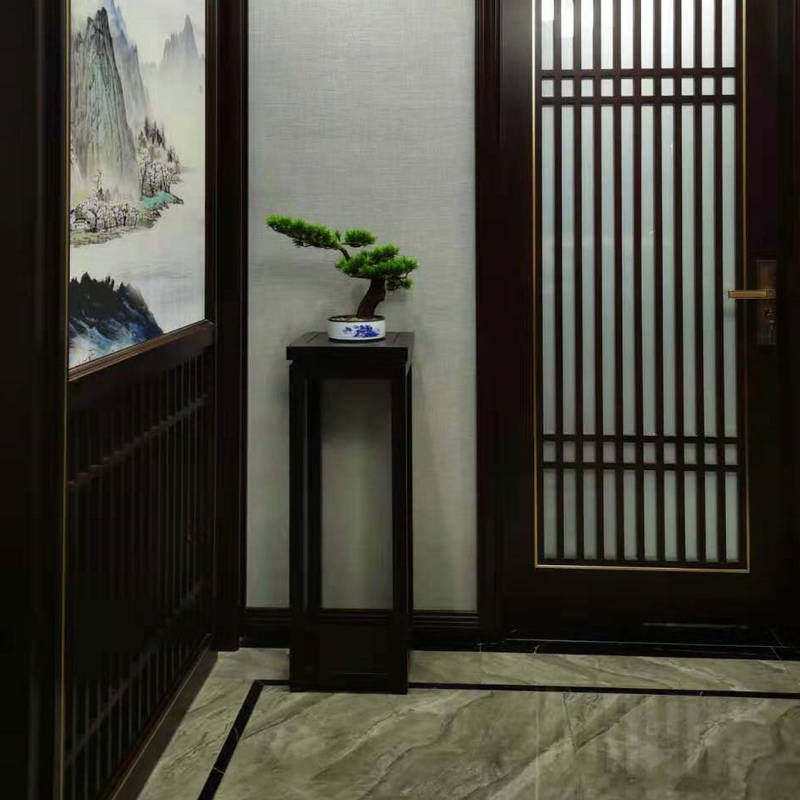 客厅木质花架阳台置物架花几装饰架新中式简约风格