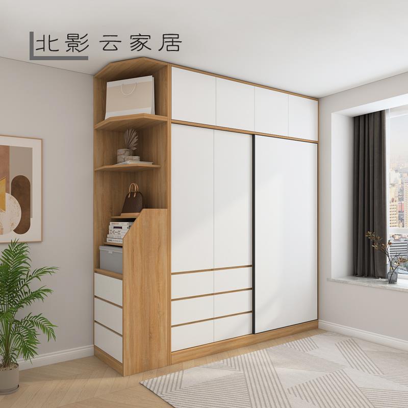 7K衣柜推拉门加开门实木柜子整体简约现代木质卧室衣橱定制趟门
