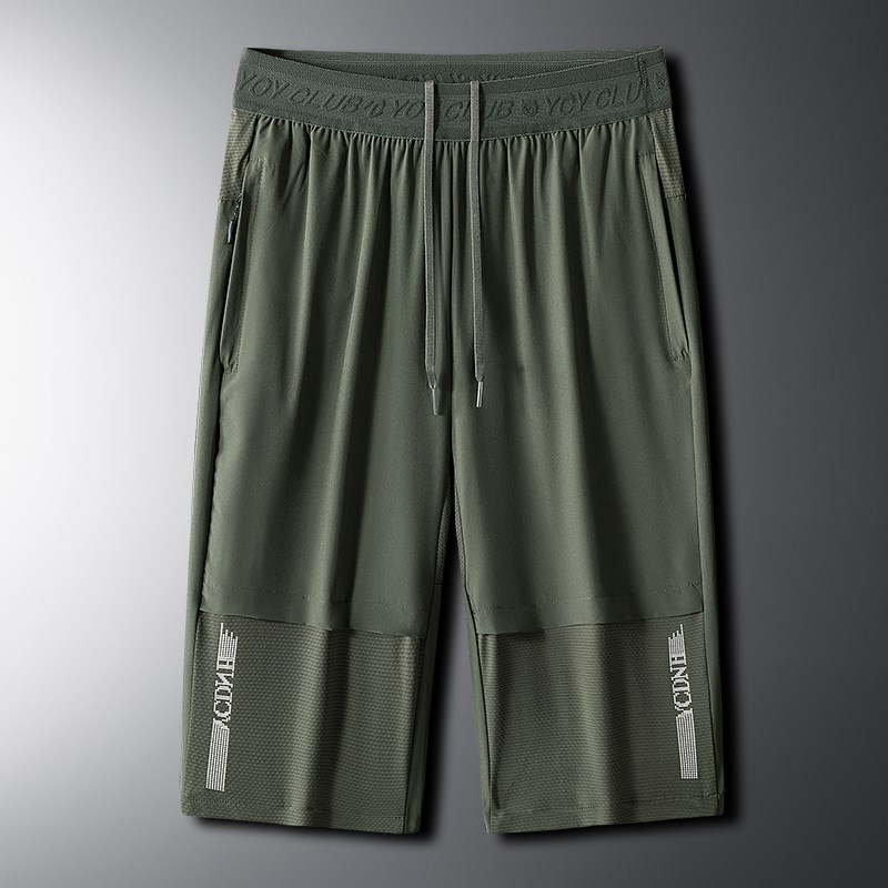 冰丝运动短裤男夏季薄款透气速干七分裤子男直筒休闲裤夏裤跑步裤