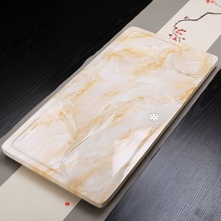 大理石茶盘功夫茶具现代家用套装简约办公室石材茶海高档泡茶托盘