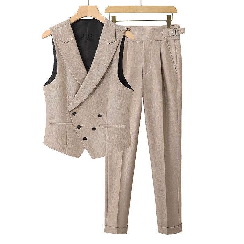 商务休闲西装马甲背心男士套装礼服正装宴会修身马夹西裤二件套,男装,常规马甲,淘宝优惠券,粉丝福利购,淘宝优惠卷