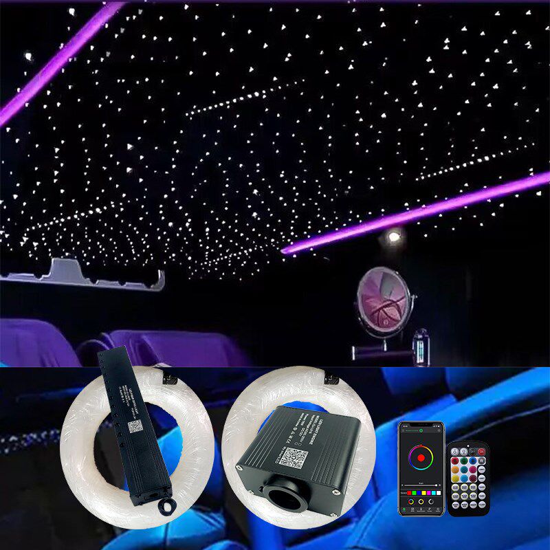 汽车星空顶改装车内饰顶棚滚轮转动光纤灯流星机车载LED声控闪烁