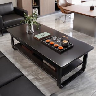 2024新款办公室实木茶几现代简约家用客厅商用接待长方形茶几茶桌