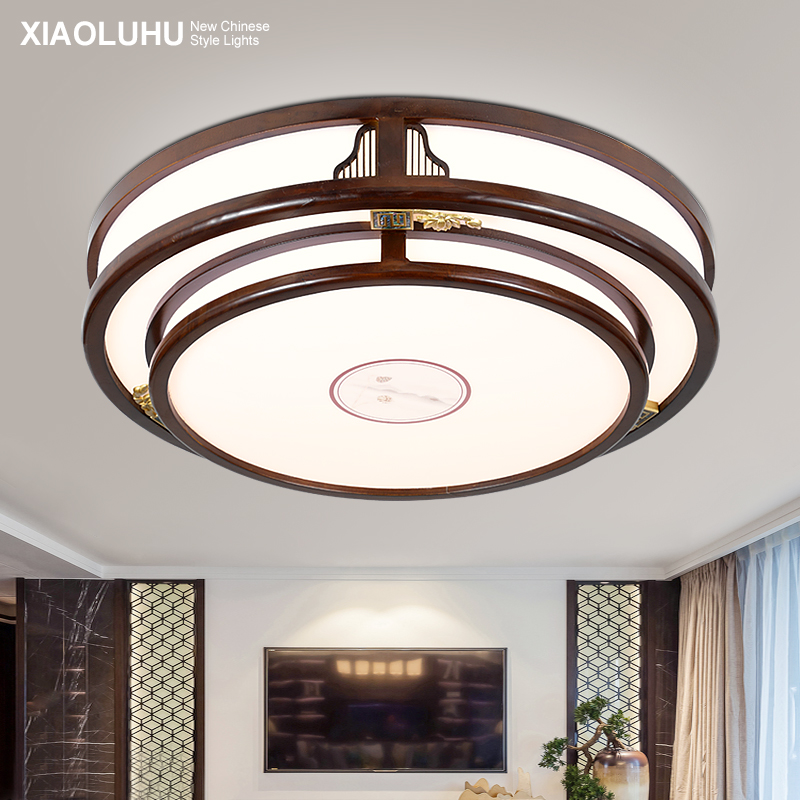 新中式吸顶灯客厅主卧室灯LExD长方形仿古餐厅大气中国风实木灯具