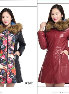 女款成人带袖防水防油带拉链修身工作服长袖皮革围裙羽绒服皮罩衣