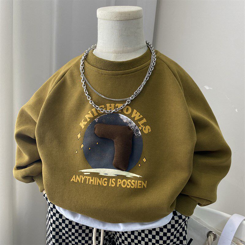 儿童卫衣男童春装上衣2024新款宝宝衣服春秋款中童小童圆领潮春季图片