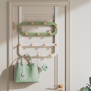 门后挂钩免打孔挂衣架卧室挂衣加高加长款门上入户门钥匙置物架子
