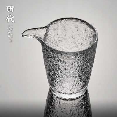 日式初雪手工锤纹公道杯  耐热玻璃加厚匀杯分茶器 功夫茶具套装