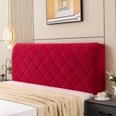 结婚床头罩喜庆加厚夹棉实木软包皮床头防尘罩全包大红色床头套罩