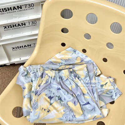 有点小艺术家 油画花睡衣可外穿宽松亲肤百搭ins女生家居服套