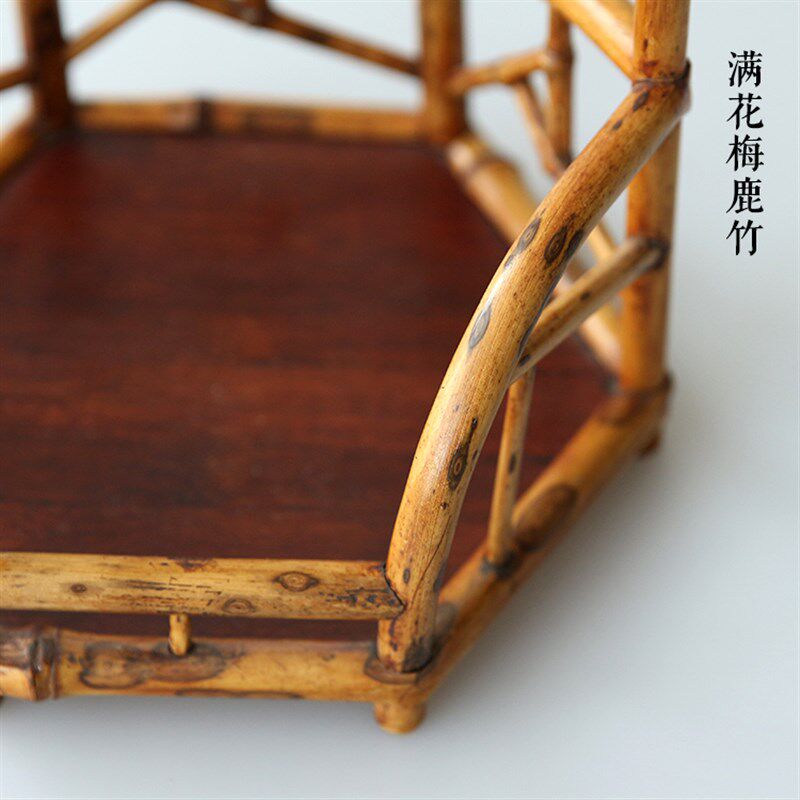 凉炉架梅鹿竹炭炉茶炉白泥炉陶瓷烧水壶紫竹凉炉台茶艺茶道摆件