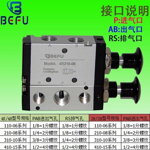 气动3R/4R210-08手拉阀 3H/4H210-08手板阀 控制开关推拉式手推阀