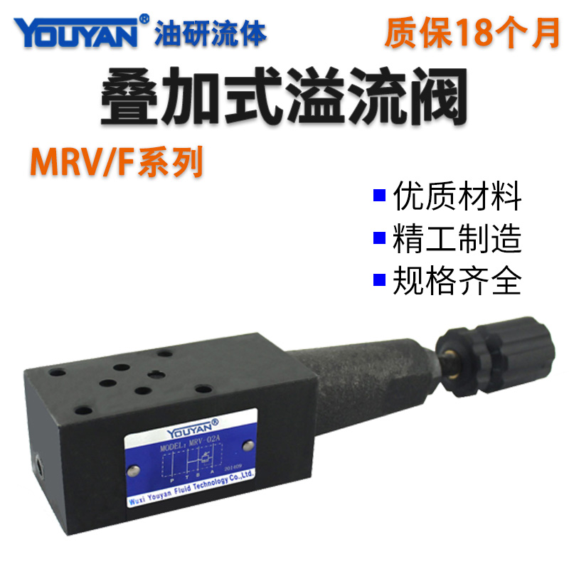 MRV-02A叠加式溢流阀04P,MRF-06W 03B代替YUKEN液压阀DY调压阀SRV