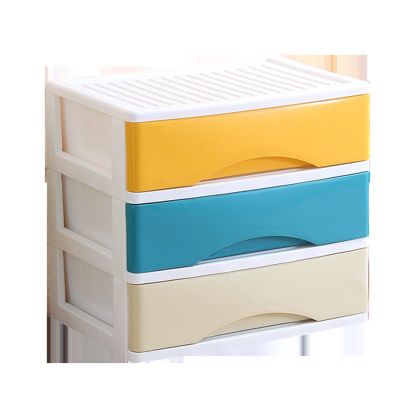 办公桌面收纳柜简约抽屉式化妆品收纳盒子塑料内衣收纳箱文件杂物