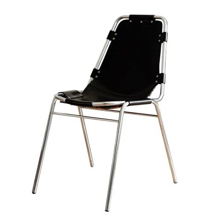 DPstudio 中古风马鞍皮餐椅博主同款包豪斯办公椅设计师洽谈椅