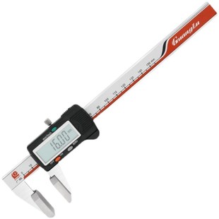 广陆大量面宽口卡尺鸭嘴钢丝绳数显游标卡尺0 150mm宽面高精度