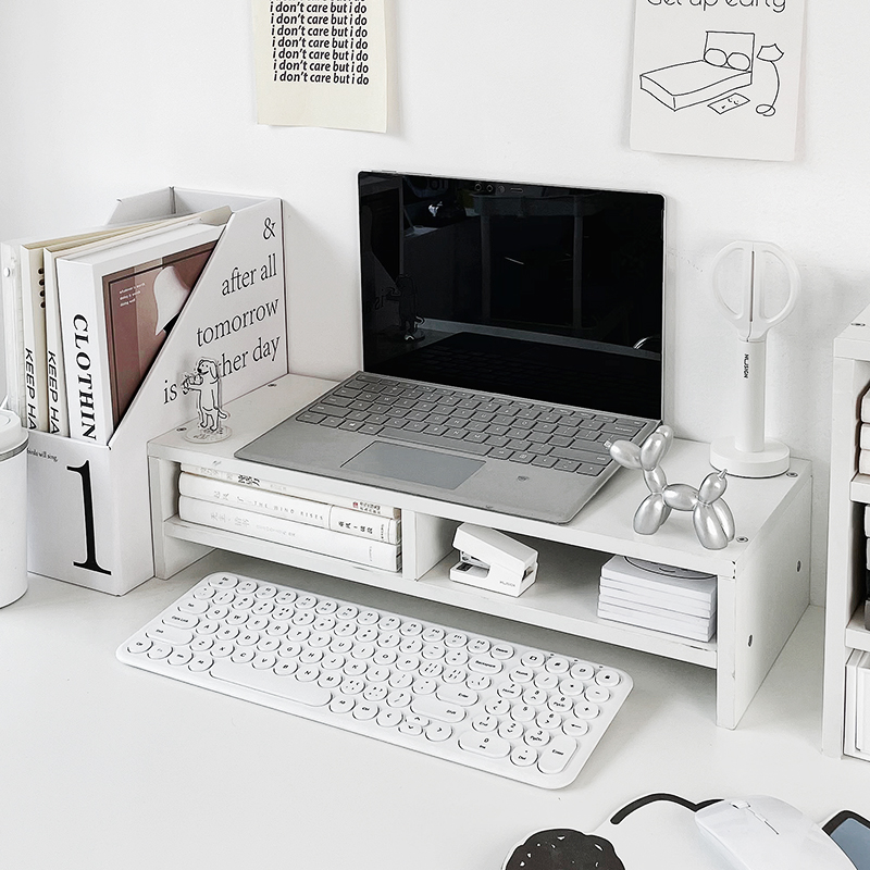 电脑增高架桌面台式显示器笔记本办公桌上一体式多层带抽屉置物架