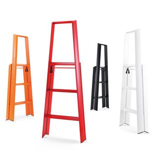长谷川单扶手同款乔迁红色家用梯子加厚铝合金折叠人字形梯子防滑
