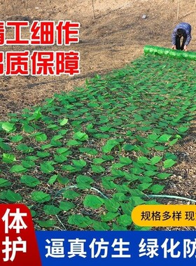 伪装绿叶网山体护坡网绿叶铁丝网户外装饰网仿真植物网矿山复绿网