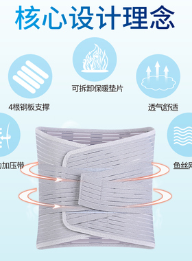 胸腰椎固定支具护腰带压缩性骨折腰部术后脊椎柱康复护具加宽灰色
