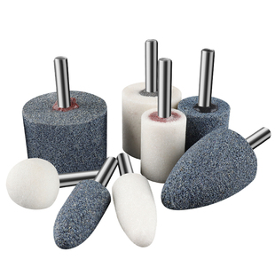 白刚玉砂轮磨头6mm金刚石小沙轮红棕刚玉内磨电磨头金属除锈打磨