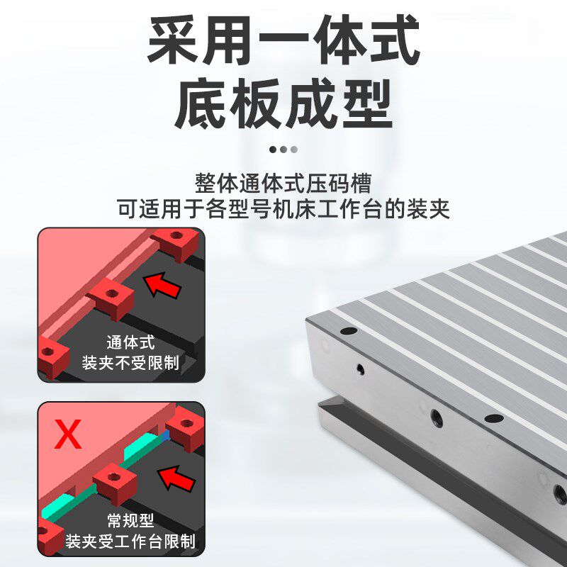 cnc磁盘超强力永磁吸盘电脑锣可沾胶水高精密注油型铝条磁吸平台