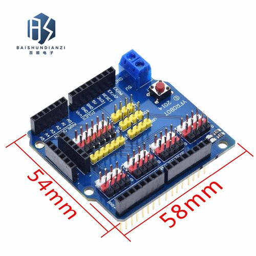 uno r3传感器扩展板 sensor shield v5.0 电子积木 扩展盾