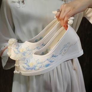 新款汉服绣花鞋女学生古风女搭配汉服内增高古风鞋汉元素刺绣国风