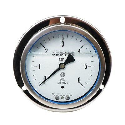 不锈钢轴向耐震压力表YN100BFZT 0-100MPA兆帕高温防腐