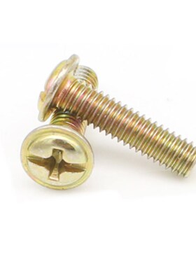 十字圆头带垫机牙螺丝 机丝M5*8X10X12X16X20X25X30X35X40mm