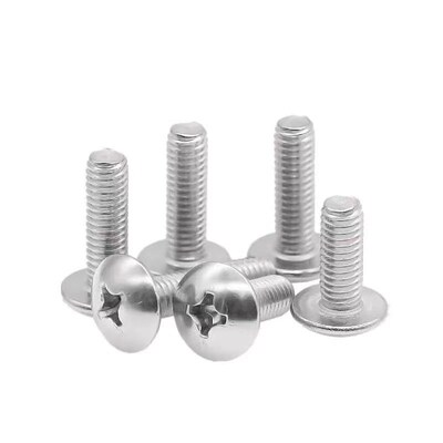 M3M4M5M6mm304不锈钢大扁头机螺钉蘑菇头十字螺丝伞头*8X10X12X80