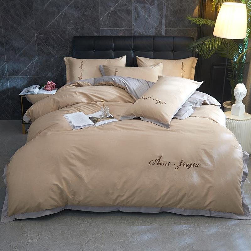 CB@素拼13372棉单层床笠款四件套床罩床上用品