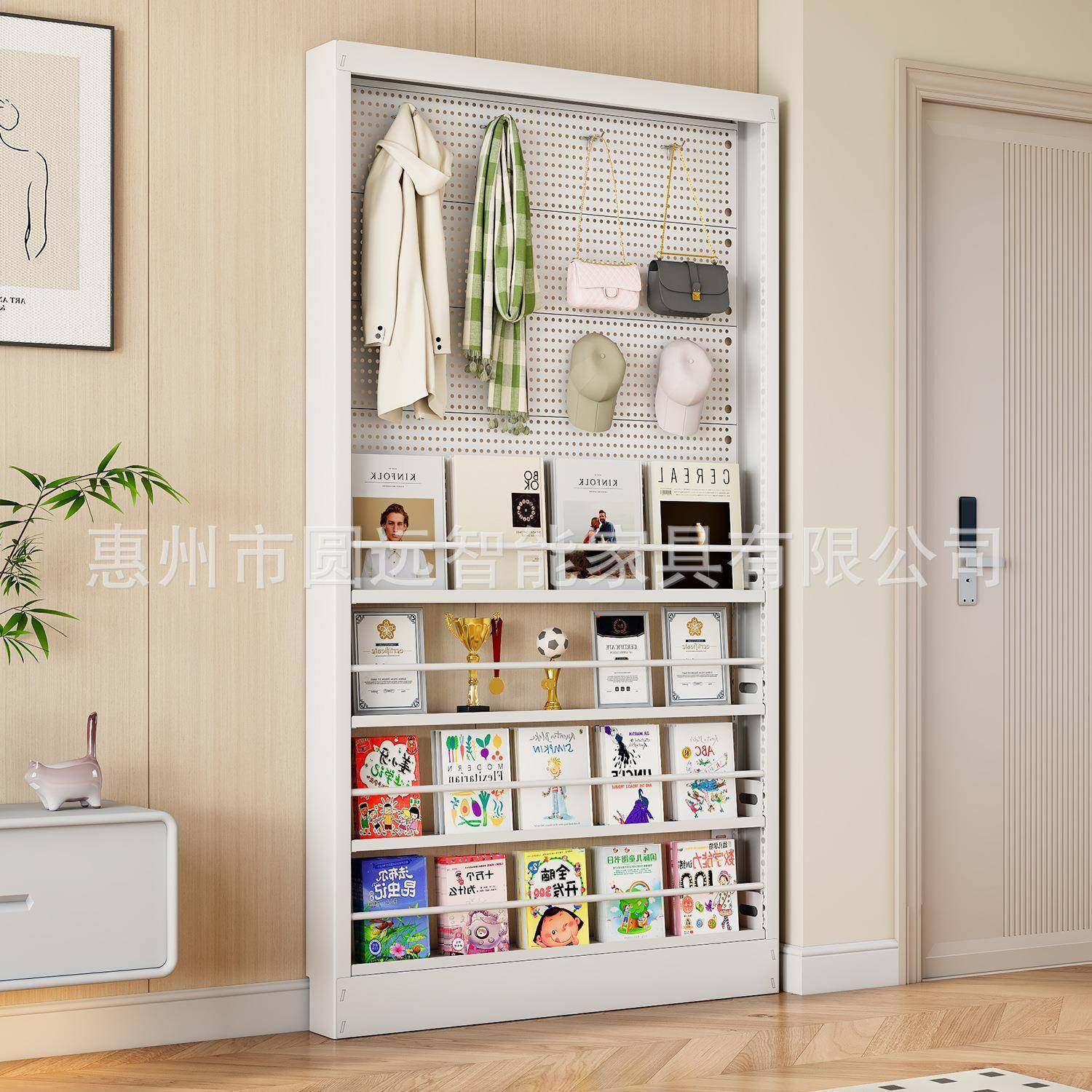 收纳神器落地房间窄壁挂门后洞洞板置物架卧室家用夹缝隙超薄书架