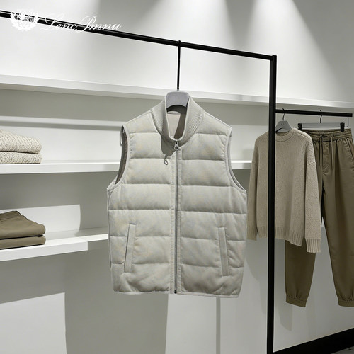 lp老钱风双面穿羽绒服马甲背心男