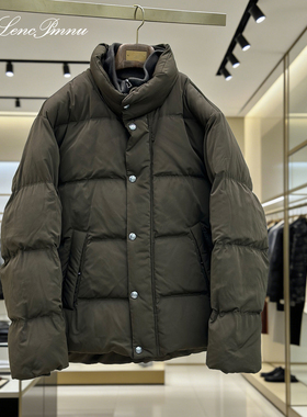 lp冬季新款立领无帽拉链保暖羽绒服老钱风休闲百搭舒适外套上衣男