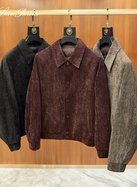 lp冬季新款老钱风翻领纽扣羽绒服外套上衣商务休闲轻薄舒适夹克男