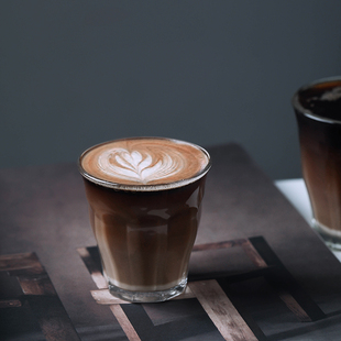 进口咖啡杯透明钢化玻璃杯子耐热拿铁拉花浓缩杯Dirty澳白杯ins风