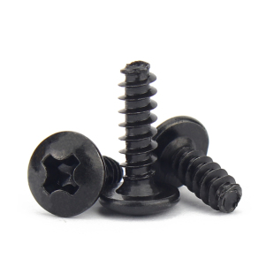 5x6x8x10x12mm M3镀镍TB十字大扁头平尾自攻螺丝螺钉黑色 M3.5