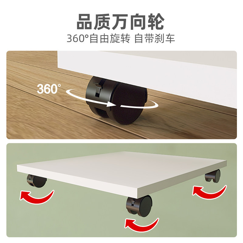 可移动花盆托架带轮子拖盘底座 家用加厚实木花托 植物方型置物架