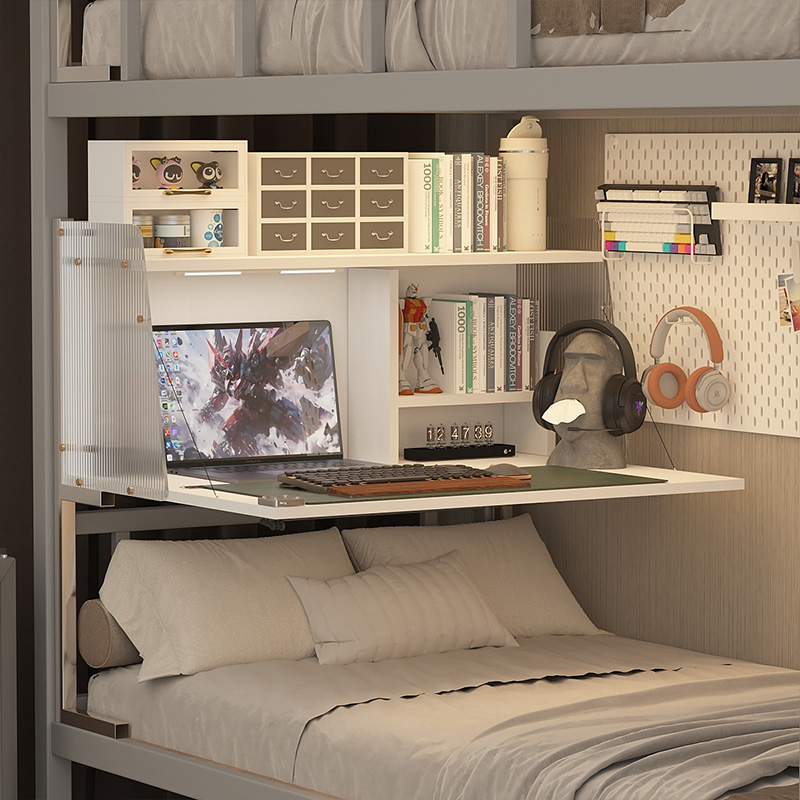 N家宿舍床上桌电脑桌笔记本大学生上铺下铺悬空可折叠书桌神器