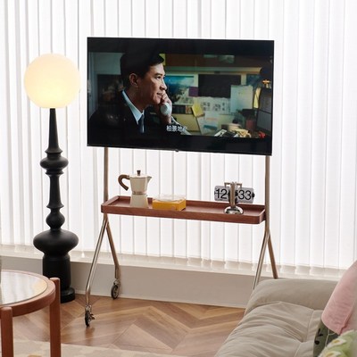 ins北欧复古电视机架可移动小户型电视支架免打孔落地式电视架柜