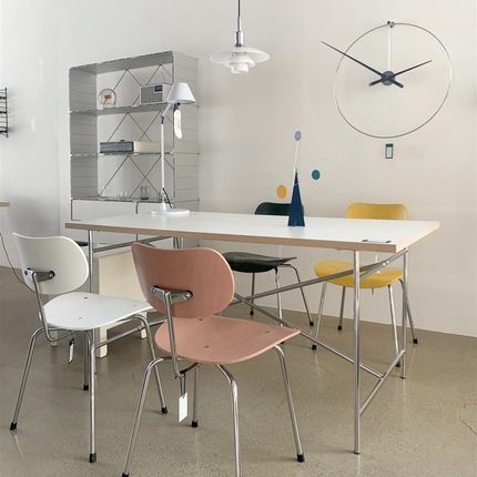 DPstudio中古简约办公桌不锈钢长方形餐桌博主同款会议桌包豪斯