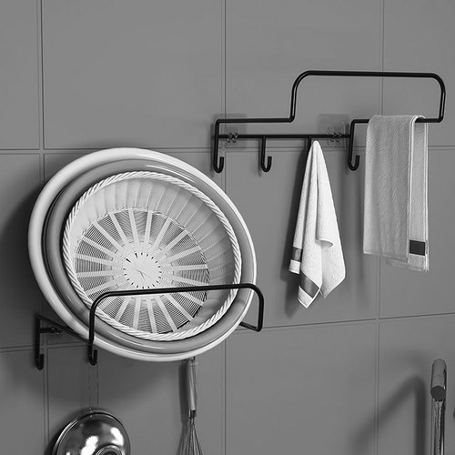 免打孔厨房置物架壁挂式菜盆架洗菜篮盆子放置架墙上挂脸盆收纳架